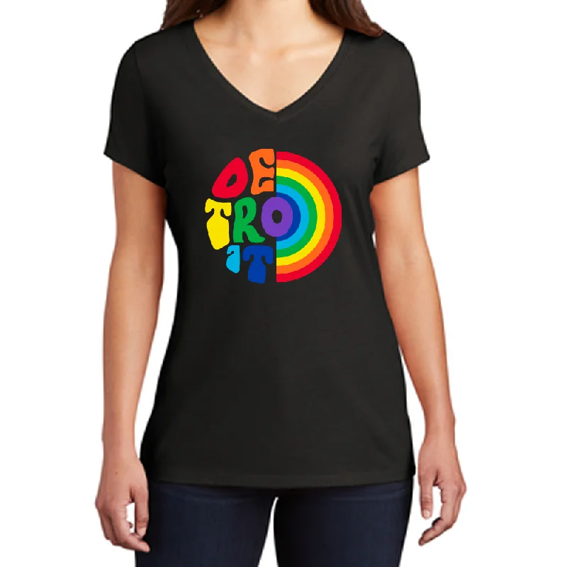 Ladies Detroit Rainbow - Black