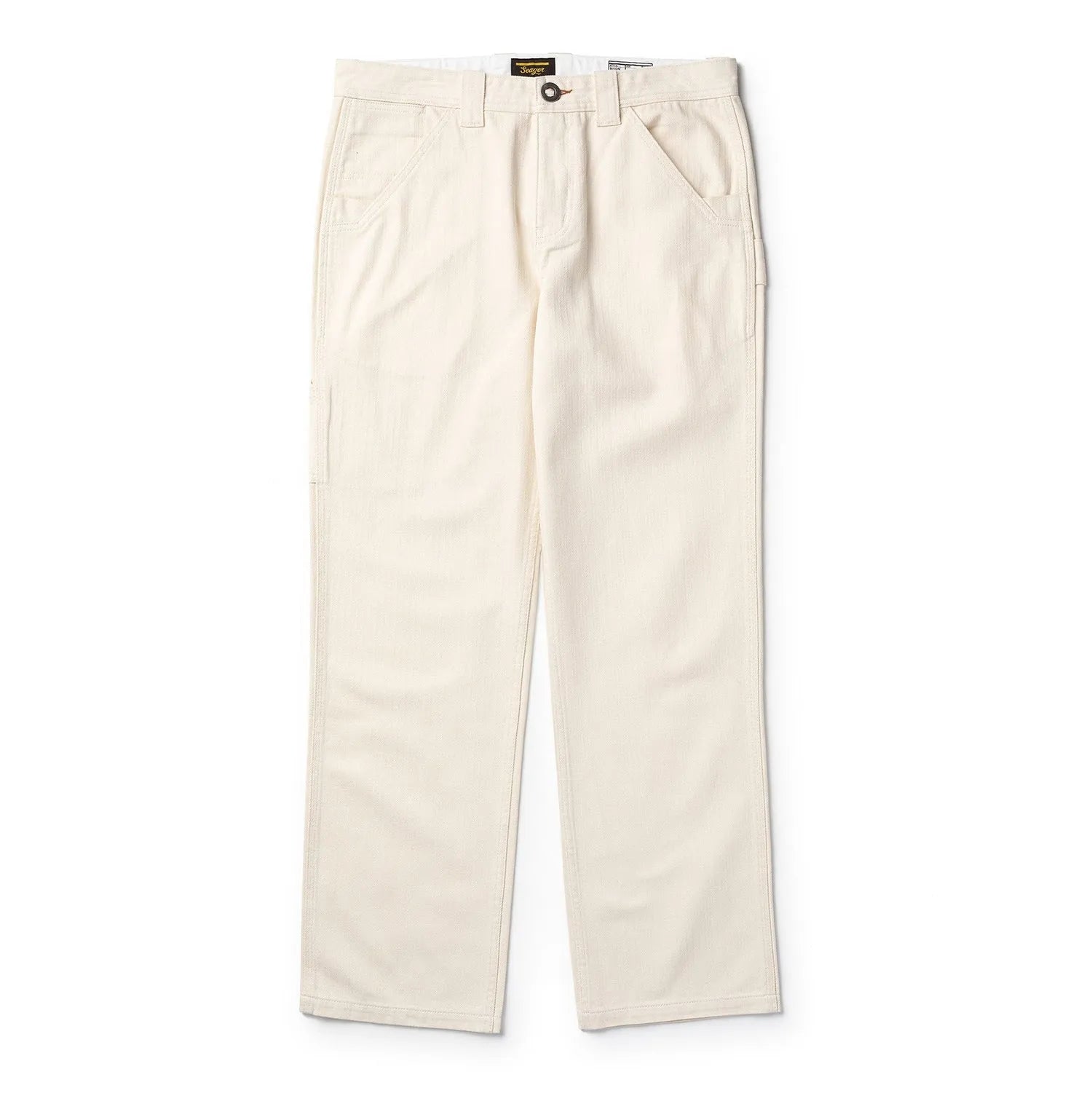 Seager Mens Pants Bison Herringbone Regular Fit