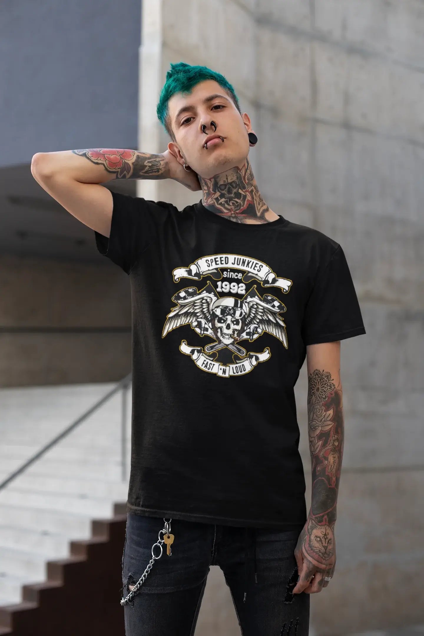 Speed Junkies Since 1992 Men's T-shirt Black Birthday Gift 00462