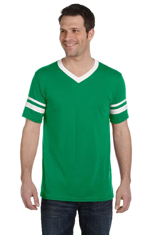 Augusta Sportswear Mens Short Sleeve V-Neck T-Shirt - Kelly Green/White