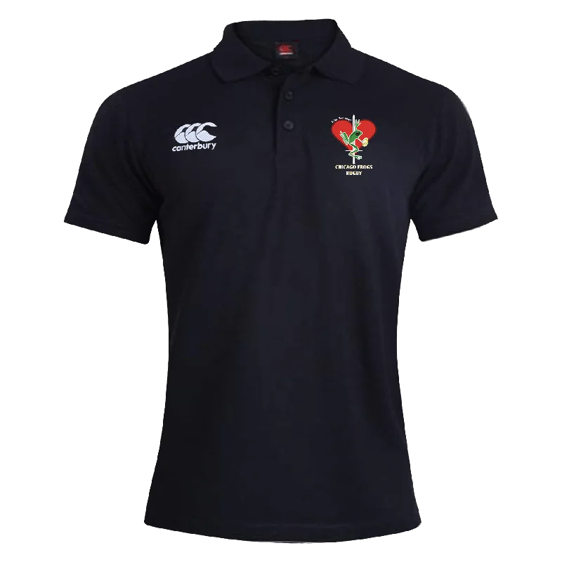 Frogs Canterbury Waimak Rugby Polo Black