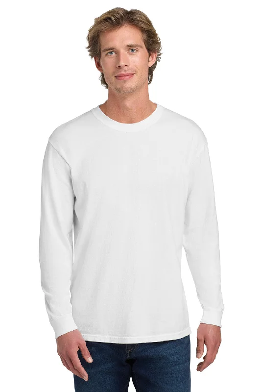 Comfort Colors Mens Long Sleeve Crewneck T-Shirt - White