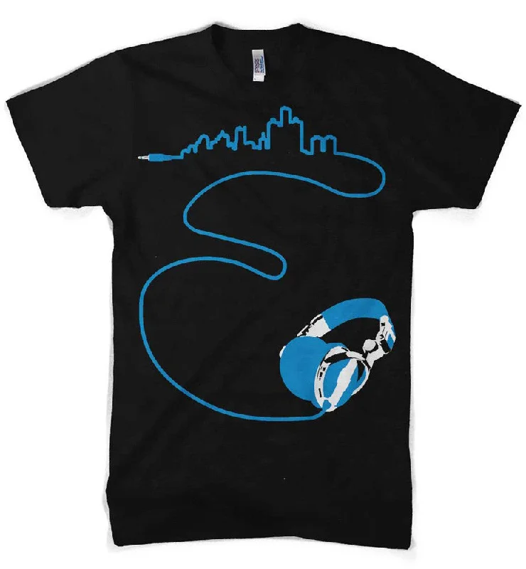 Mens Detroit Headphones T-shirt (Black)