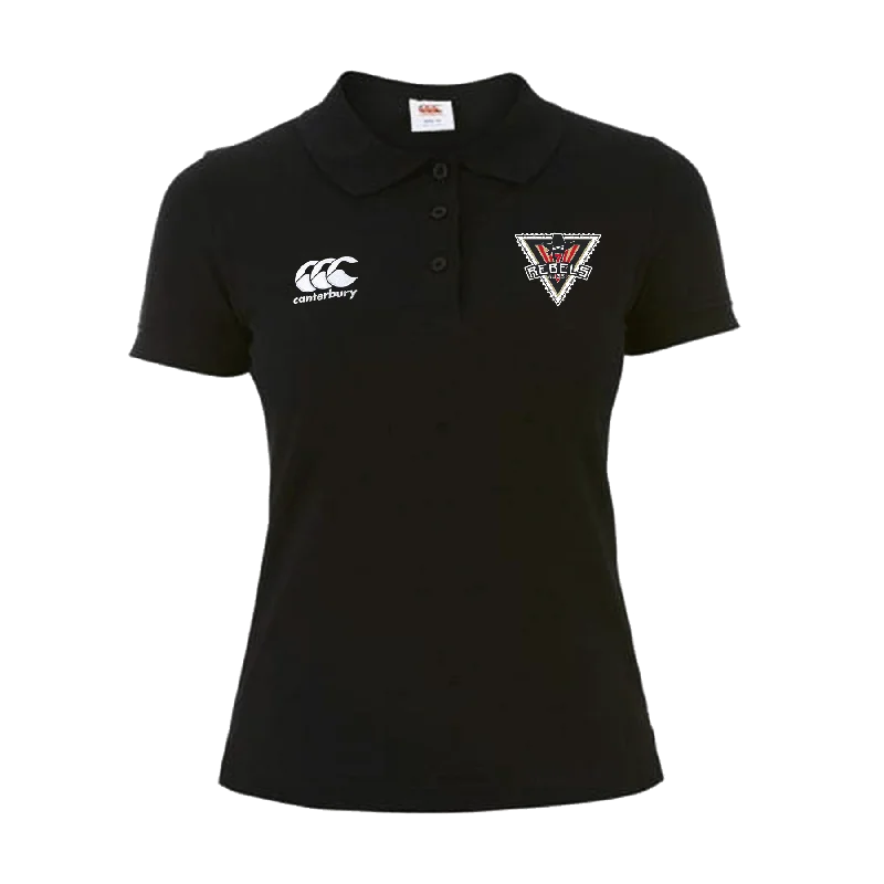 Rebels Rugby Canterbury Women's Black Waimak Rugby Polo