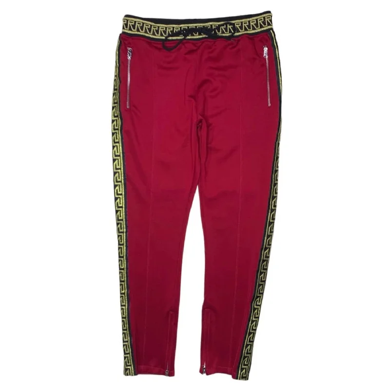 Men's Patterned Jogger In Burgundy