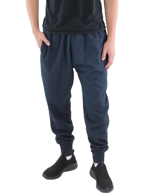 Mens Drawstring Smocked Jogger Pants