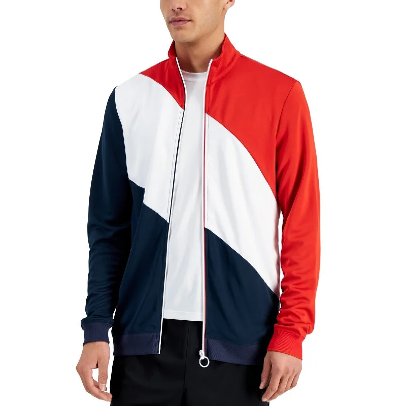 Id Ideology Men's Regular Fit Colorblocked Track Jacket Red Size M