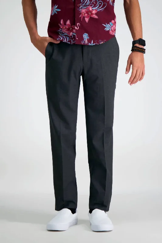 Slim Fit Dress Pants In Charcoal Heather