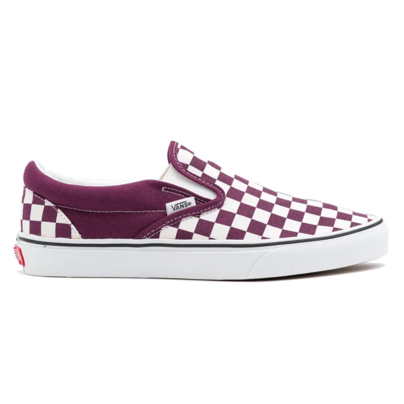 Trendy men shoes for casual Fridays-Classic Slip-On Checkerboard Grape