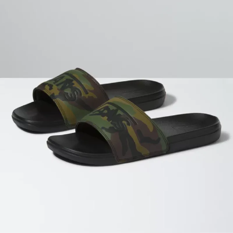 Comfortable men driving shoes-La Costa Slide-On Camo Black