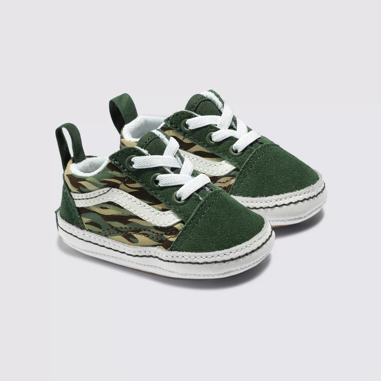 Men casual shoes with memory foam-Old Skool Crib Flame Camo Green