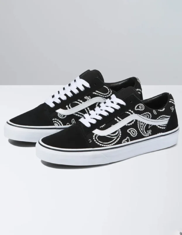 Breathable men casual sneakers-Old Skool Peace Paisley Black