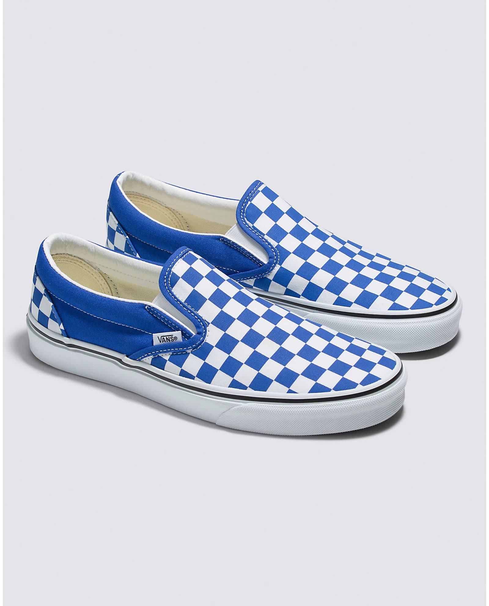 Men summer casual shoes for warm weather-Slip On Checkerboard Dazzling Blue