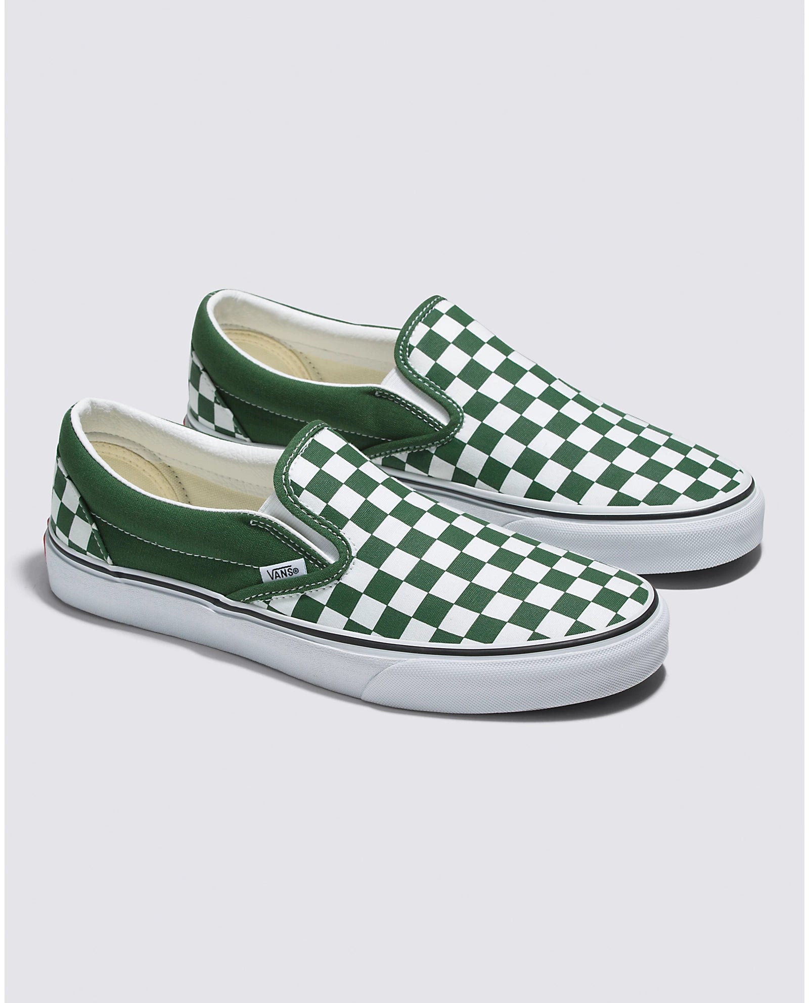 Comfortable casual shoes for men with cushioned soles-Slip On Checkerboard Greener Pastures