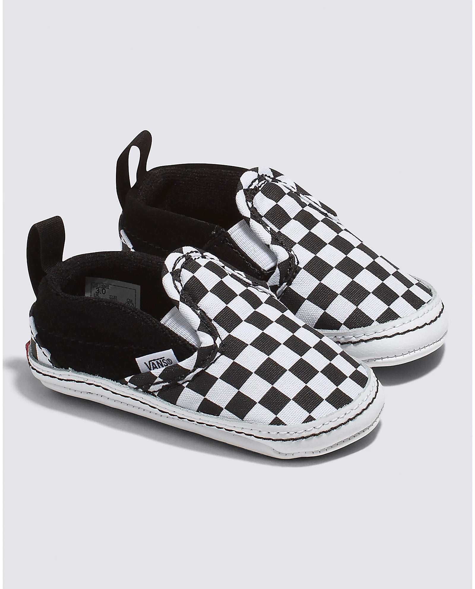 Men slip-on shoes with arch support-Slip On V Crib Checkerboard Black