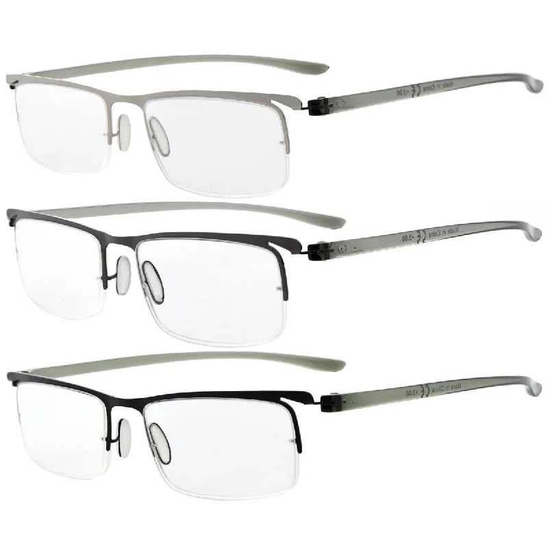 3 Pack Half Rim Reading Glasses 3-R15615