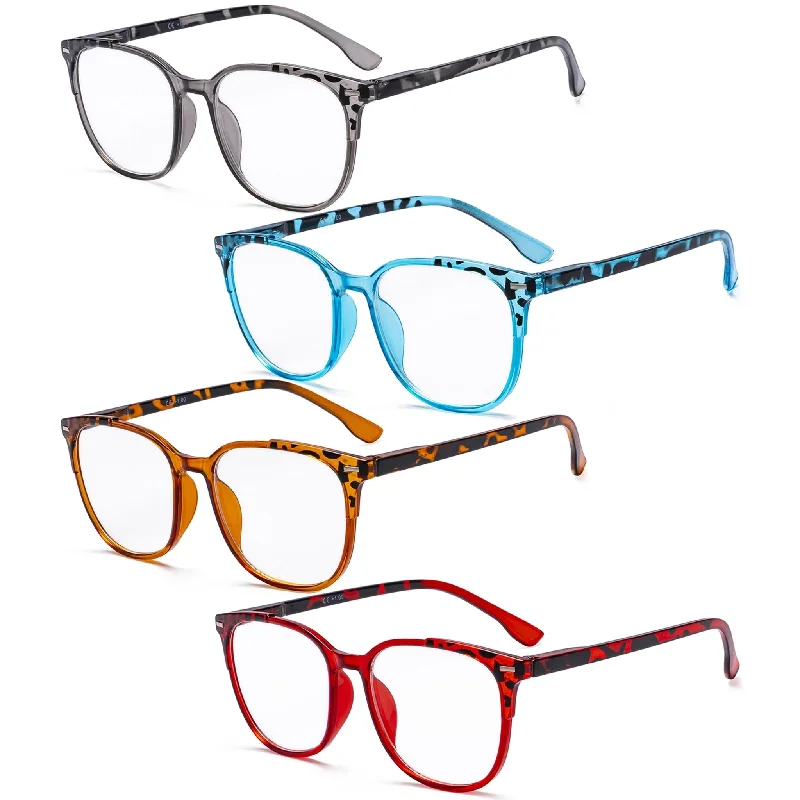 4 Pack Stylish fashionable Oval  Reading Glasses R9001D