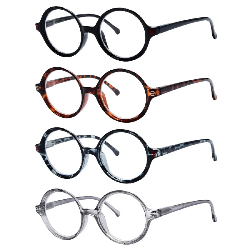 4 Pack Reading Glasses Small Lens Round Readers R2025