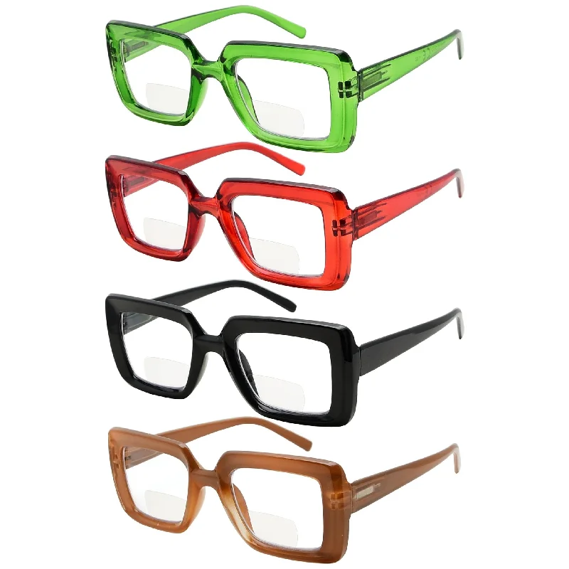 4 Pack Funky Thicker Frame Bifocal Reading Glasses BR2101