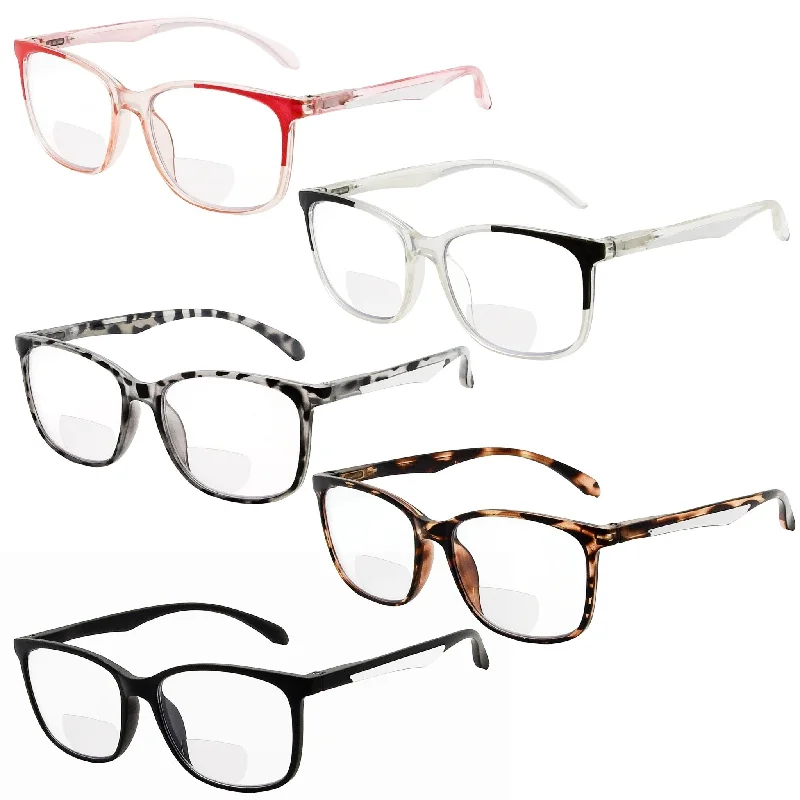 5 Pack Trendy Bifocal Reading Glasses SG9113TMP