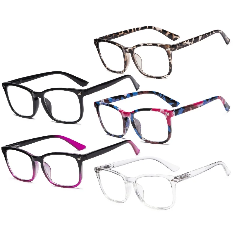 5 Pack Stylish Reading Glasses Pattern Arms Readers RT1801