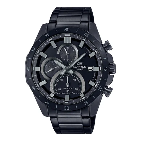 Casio Edifice EFR-571MDC-1AVUDF Black Analog Dial Black Stainless Steel Band Men's Watch Chronograph 100M Water Resistant ED517