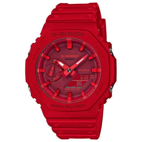 Casio Analog-Digital Red Dial Men's Watch-GA-2100-4ADR (G988)