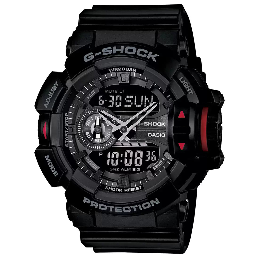 Casio G-Shock GA-400-1BHDR Black & Red Analog-Digital Dial Black Resin Strap Men's Watch Shock and 200M Water Resistant G566