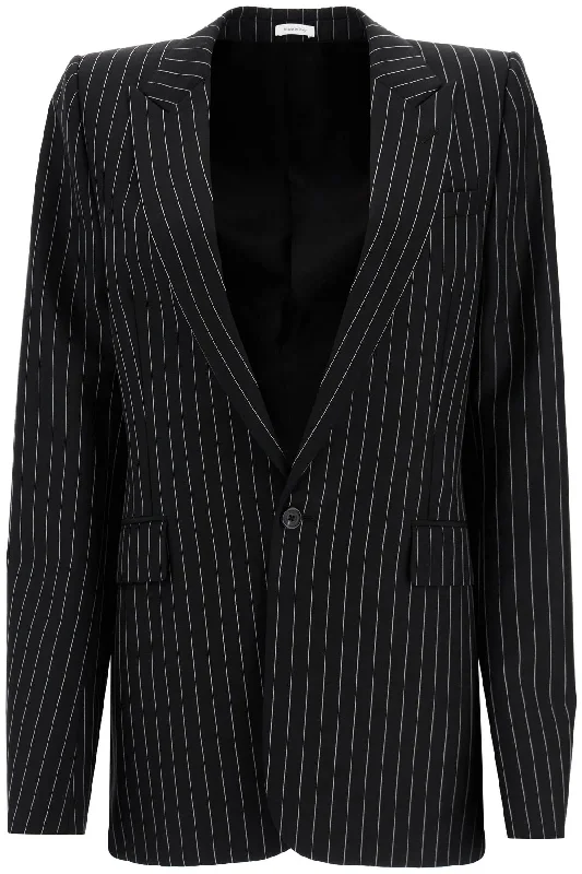 Alexander Mcqueen Men's 'Striped Jacket With Voluminous