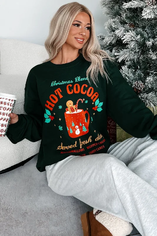 "Christmas Blend Hot Cocoa" Graphic Sweatshirt (Forest)