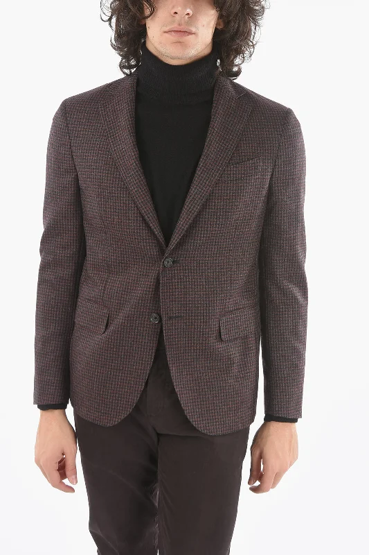 Corneliani CC COLLECTION Unlined Single Breasted Checkered Blazer