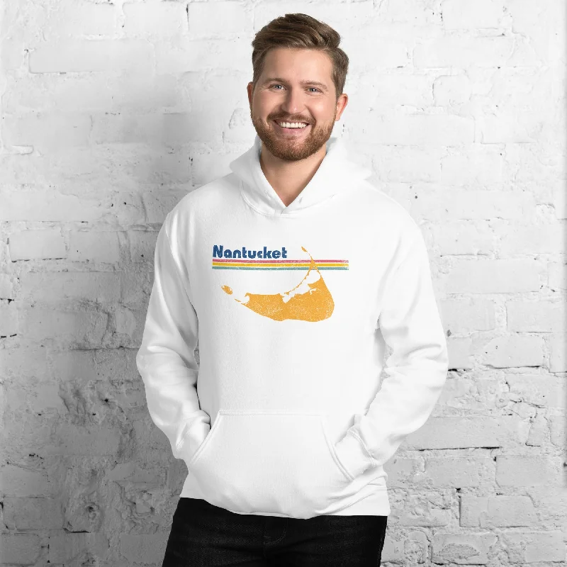 Nantucket Retro Island Vintage Hoodie - Nantucket, MA | Beach & Islands Summer Sweatshirt