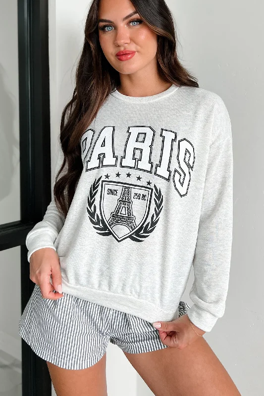 "Paris Since 259 BC" Varsity Graphic Crewneck (Heather Grey)