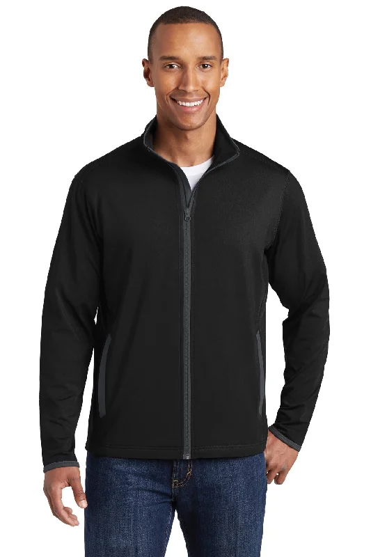 Sport-Tek Men's Sport-Wick Stretch Contrast Full-Zip Jacket