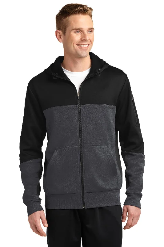 Sport-Tek Men's Tech Fleece Colorblock Full-Zip Hooded Jacket