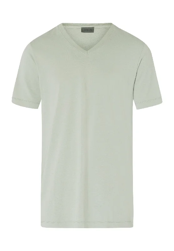 Living Shirts Cotton V-Neck T-Shirt | Mineral Green 75051-2168