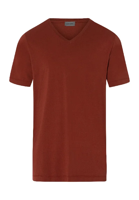 Living Shirts Cotton V-Neck T-Shirt | Russet Brown 75051-2750