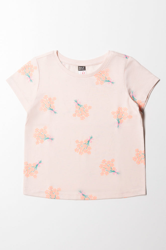 Floral Neon Printed T-Shirt Neutral