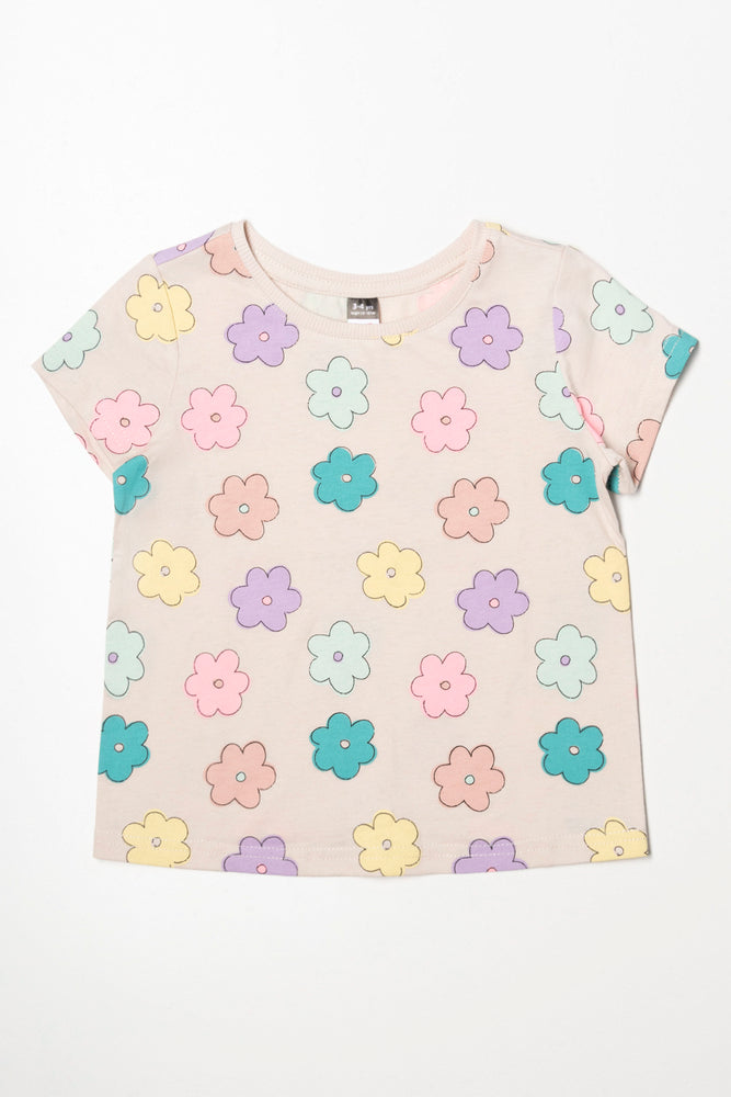 Floral Printed T-Shirt Neutral Multi