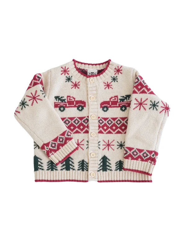 Joel Christmas Truck Cardigan