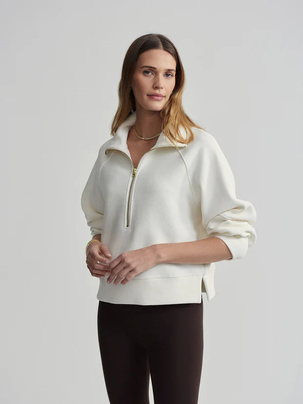 Milano Half-Zip Sweat in Ivory