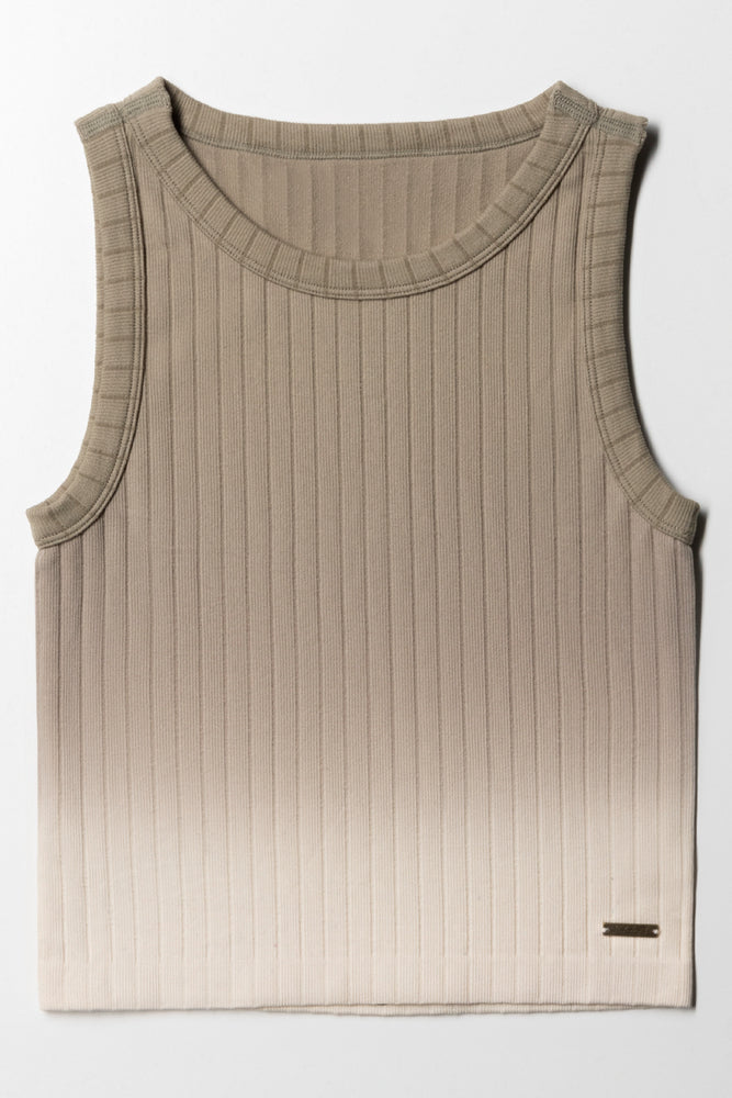 Ombre Seamless Vest Olive Green