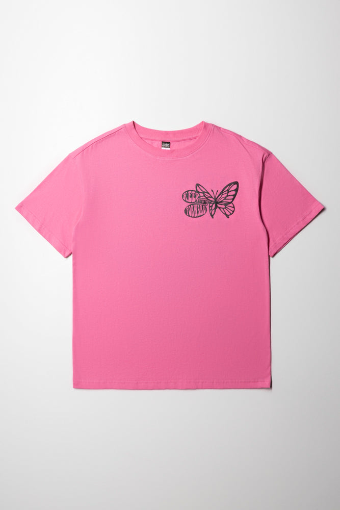 Oversized Tshirt Butterfly Rosebloom