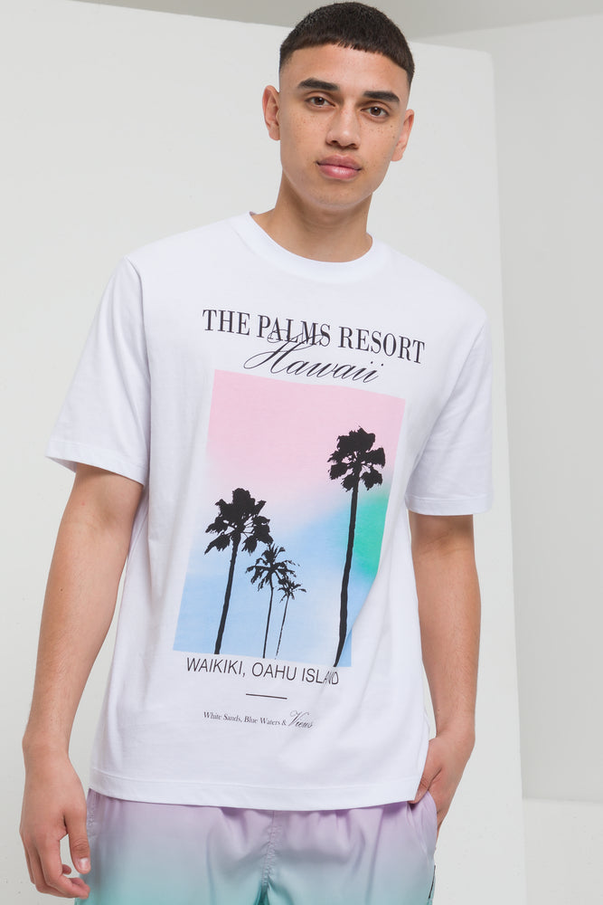 Palm Tree Graphic T-Shirt Milk