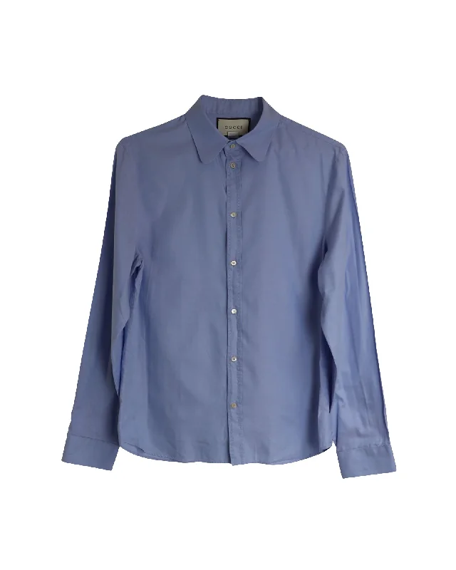 Gucci Button-Down Shirt in Light Blue Cotton