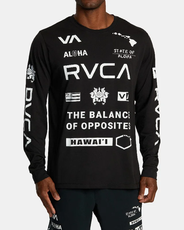 Hawaii All Brand Sport Tech Long Sleeve Tee - Black