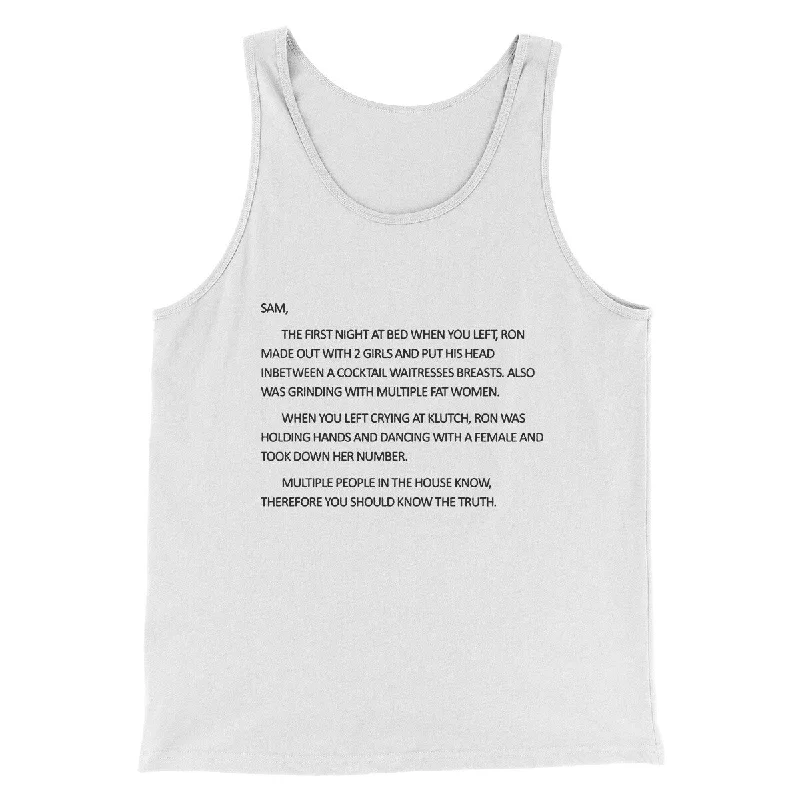 Letter To Sam Men/Unisex Tank Top