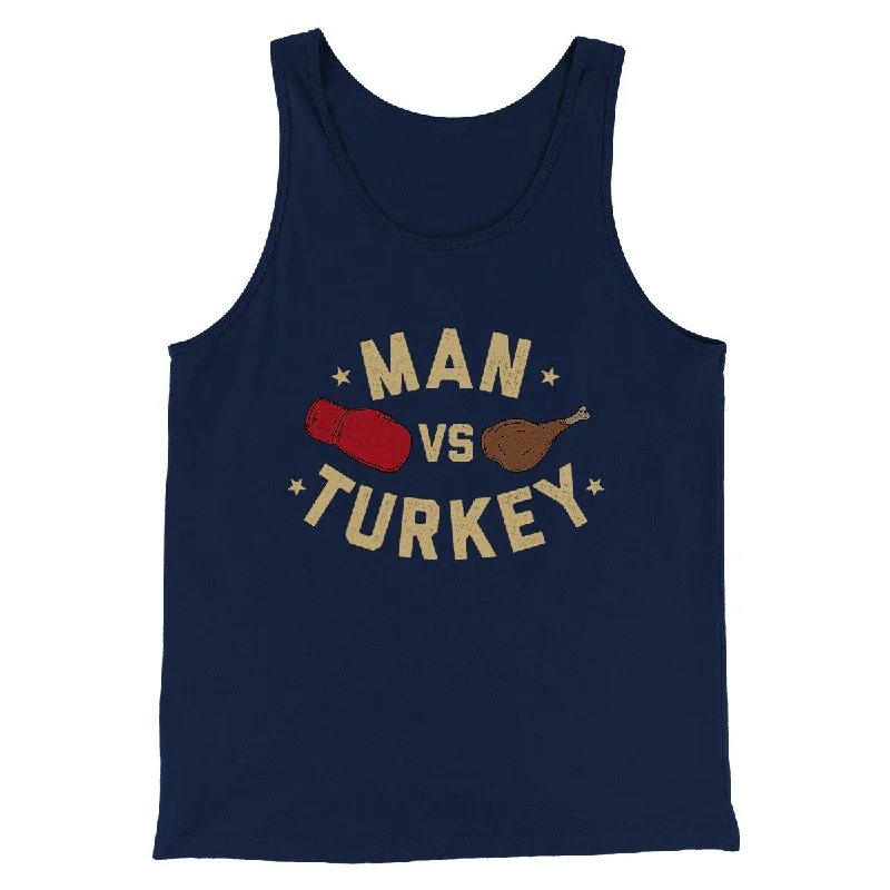 Man Vs Turkey Funny Thanksgiving Men/Unisex Tank Top