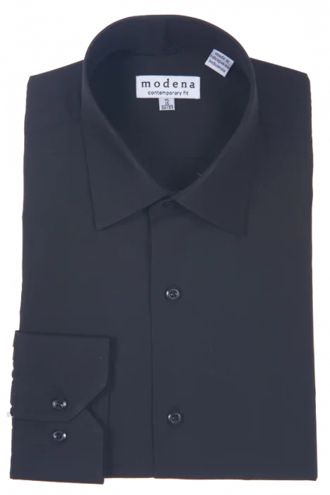 Modena Contemporary Fit Regular Cuff Shirt - M300BS0R - Black