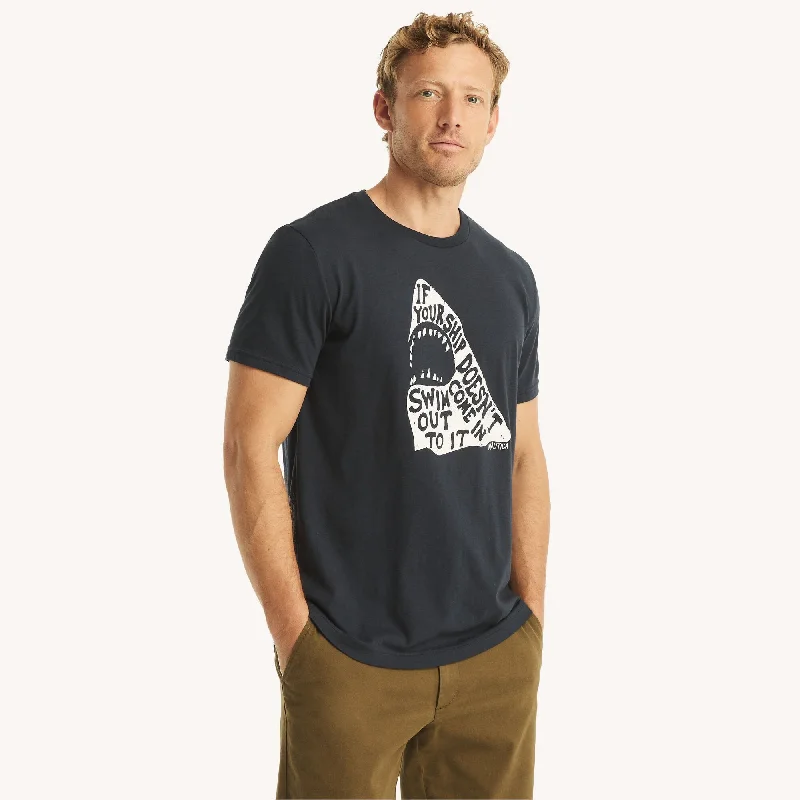 Nautica Mens Whimsical Shark Graphic T-Shirt